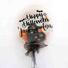 Personalised Inflated Halloween Balloon with Bucket of Sweets