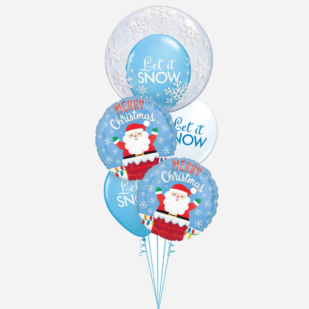 Let it Snow Santa Inflated Balloon Bouquet