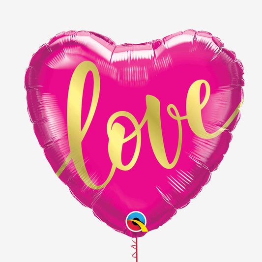 Pink and Gold Love Inflated Foil Balloon