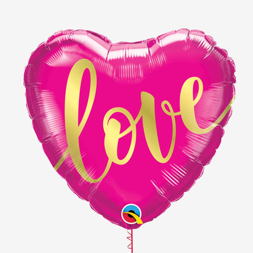 Pink and Gold Love Inflated Foil Balloon