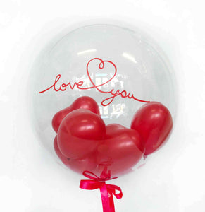 Clear Love You Balloon with Little Hearts