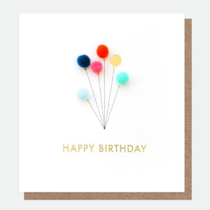 Mini Poms Balloons Birthday Card