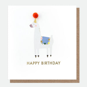 Mini Poms Llama Birthday Card