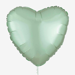 Satin Mint Green Heart Foil Balloon