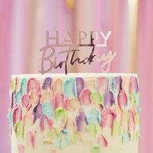 Pink Acrylic Happy Birthday Cake Topper