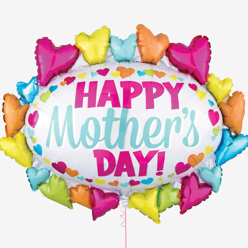 Large Mother's Day Hearts Inflated Balloon