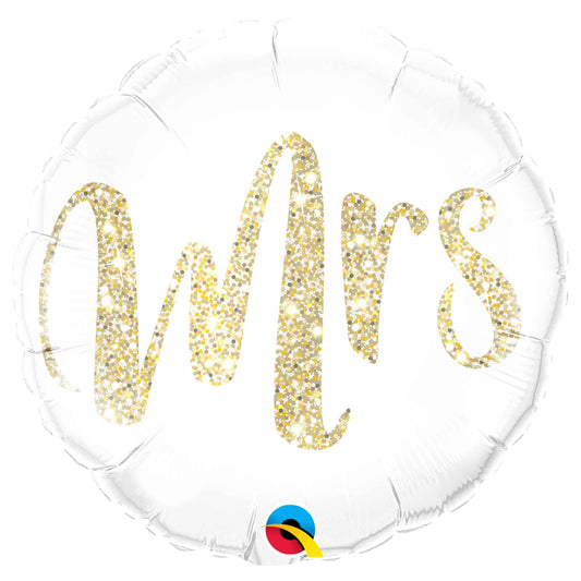 Mrs. Glitter Gold 18" Foil Balloon