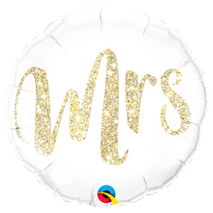 Mrs. Glitter Gold 18" Foil Balloon