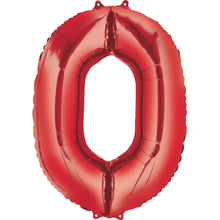 Red Inflated Foil Number Balloons