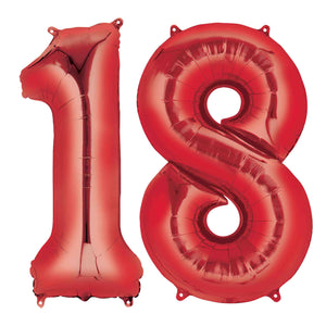 Large Red Foil Number Balloons 34"