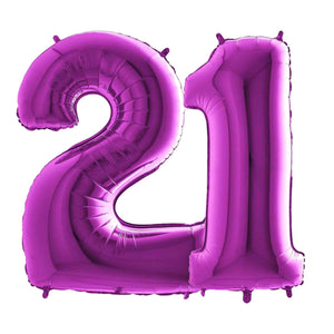 Purple Foil Number Balloons 40"