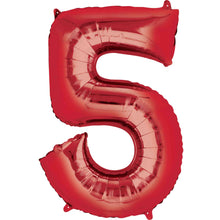 Red Inflated Foil Number Balloons