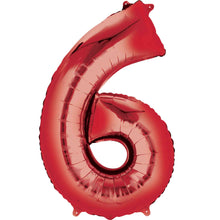 Red Inflated Foil Number Balloons