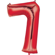 Red Inflated Foil Number Balloons