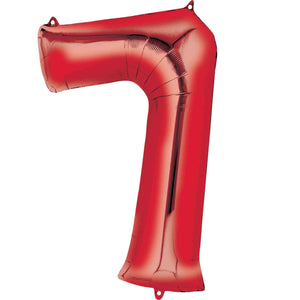 Red Inflated Foil Number Balloons