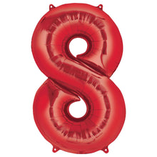 Red Inflated Foil Number Balloons