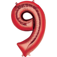 Red Inflated Foil Number Balloons