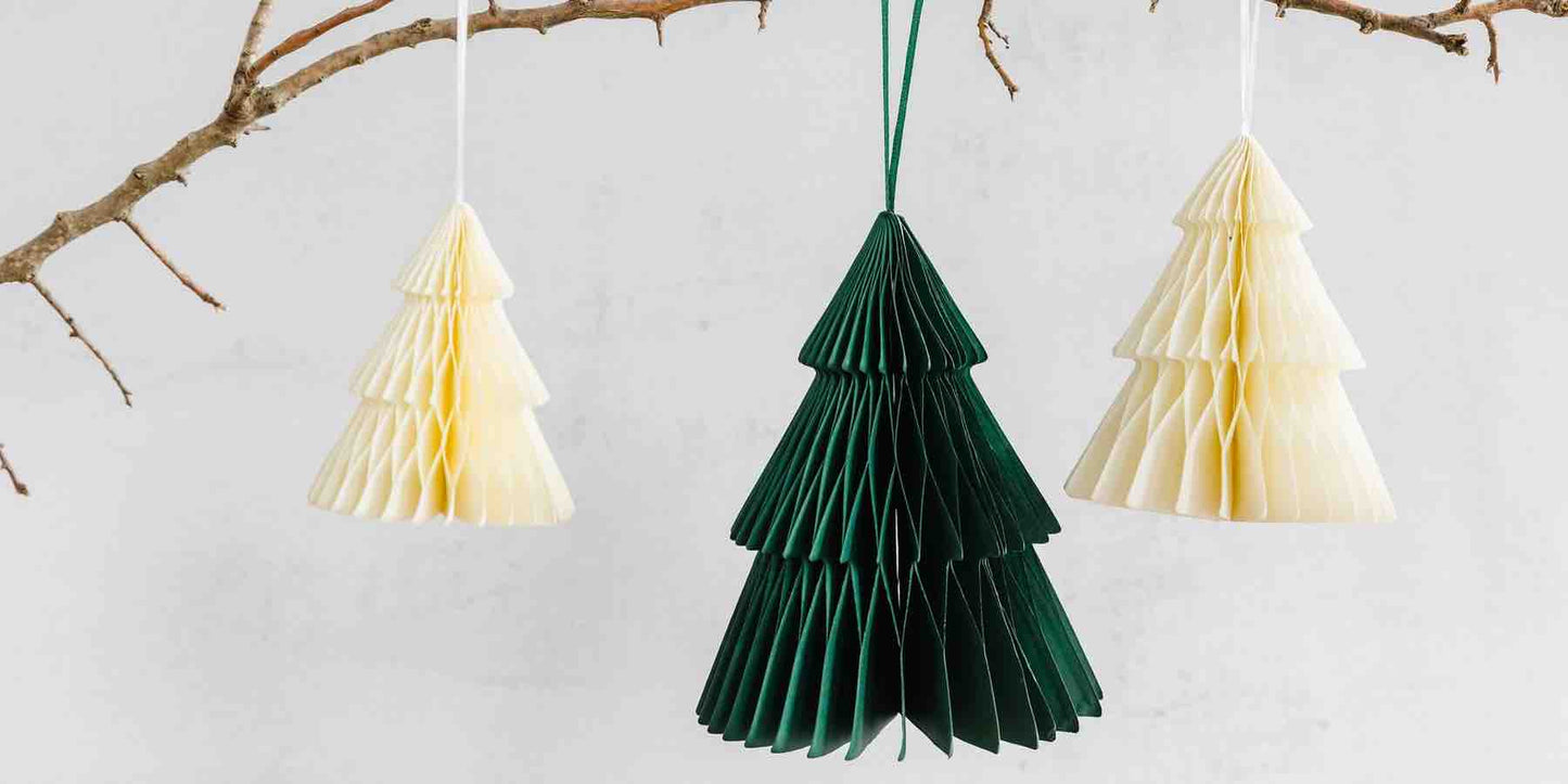 Botanical 3D Green and Cream Trees