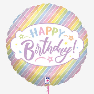 Pastel Birthday Holographic Foil Balloon