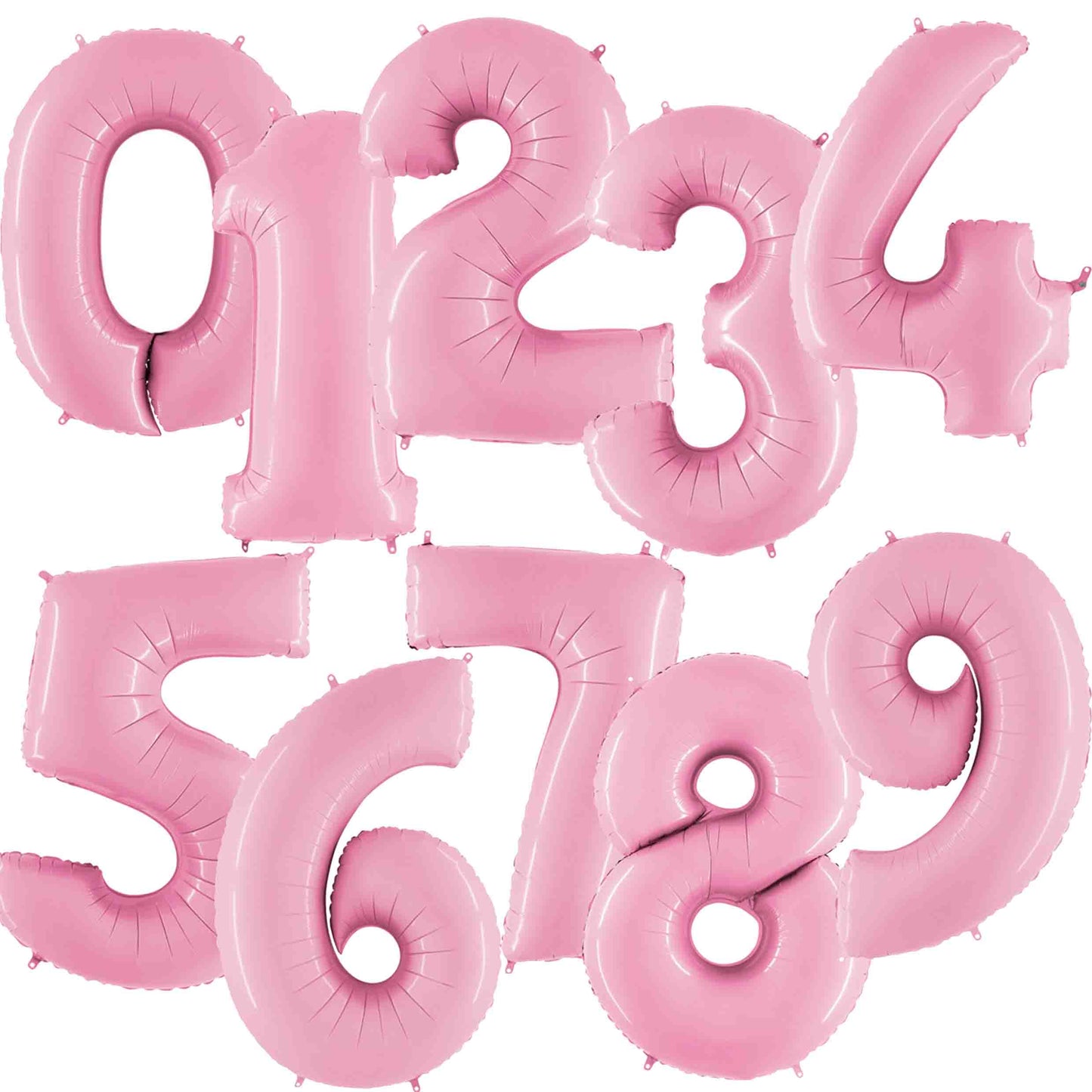 Pastel Pink Inflated Foil Number Balloons