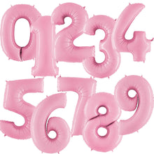 Pastel Pink Inflated Foil Number Balloons