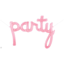 Neon Pink Party Script Balloon Banner