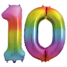 Rainbow Foil Number Balloons 34"