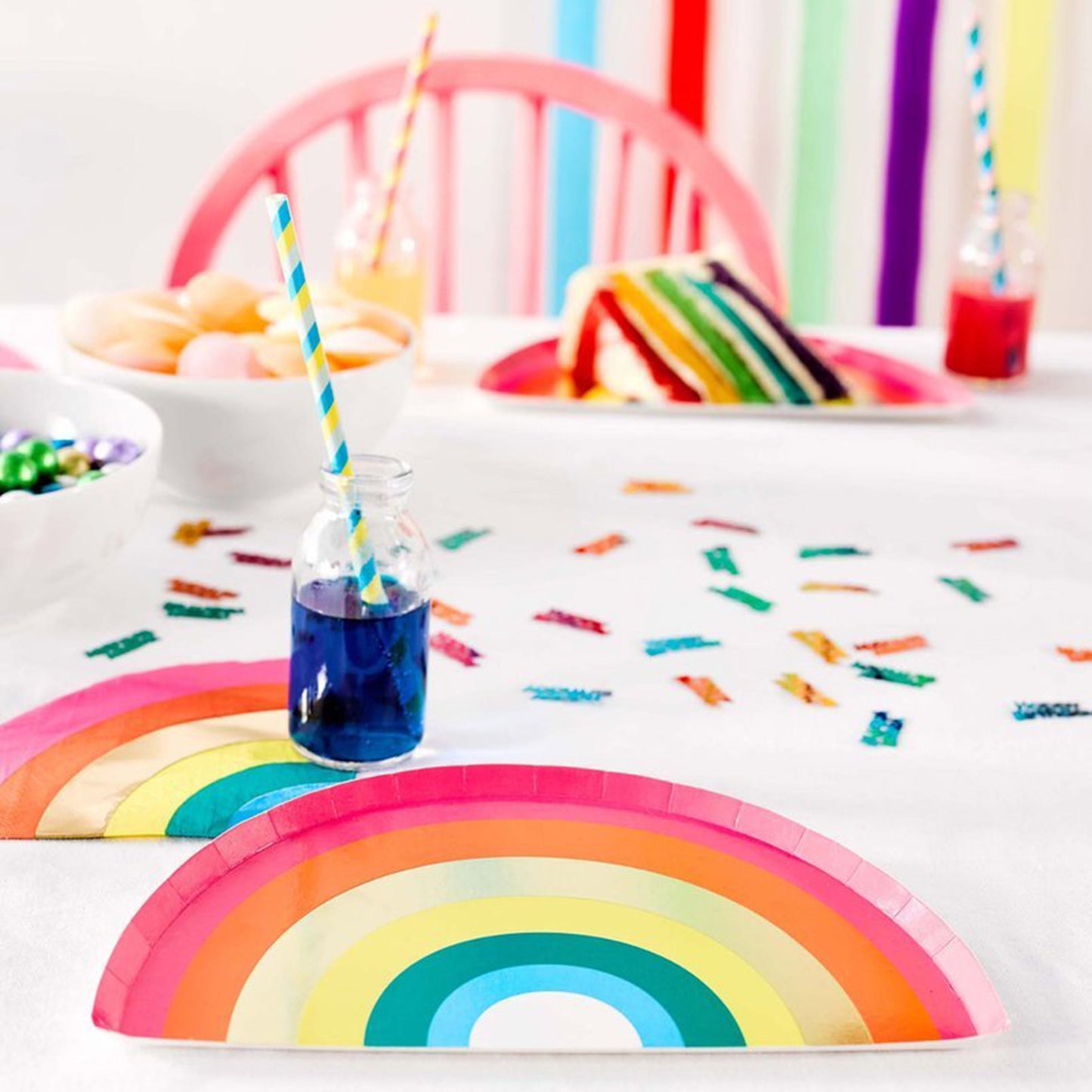 Rainbow Birthday Shaped Napkins