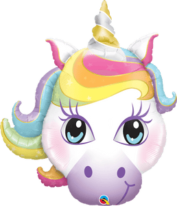 Pastel Rainbow Unicorn Face Balloon