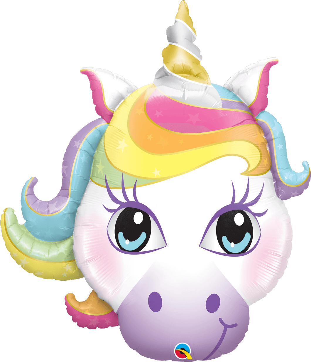 Pastel Rainbow Unicorn Face Balloon