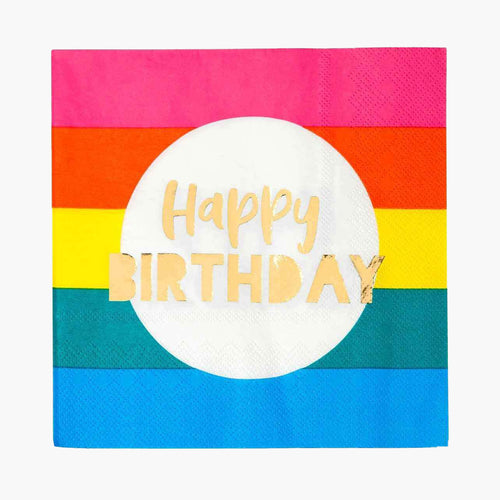 Rainbow Happy Birthday Napkin