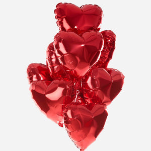 12 Red Hearts Balloon Bouquet