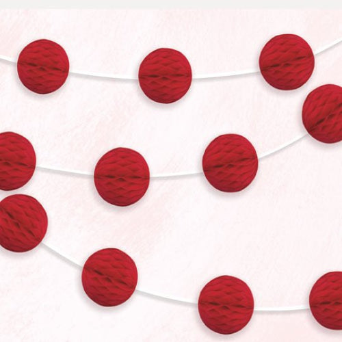 Red Honeycomb Ball Garland