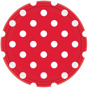 Apple Red Dots Paper Plates (8 pack)