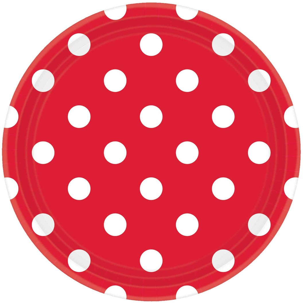 Apple Red Dots Paper Plates (8 pack)