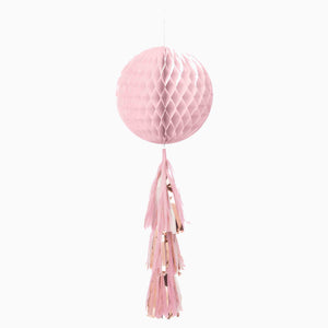 Rose Gold Blush Hanging Honeycomb Decoration