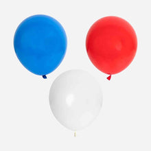 Royal Red, White and Blue Latex Balloons - 16 Pack