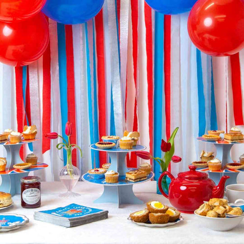 Royal Red, White and Blue Paper Streamers