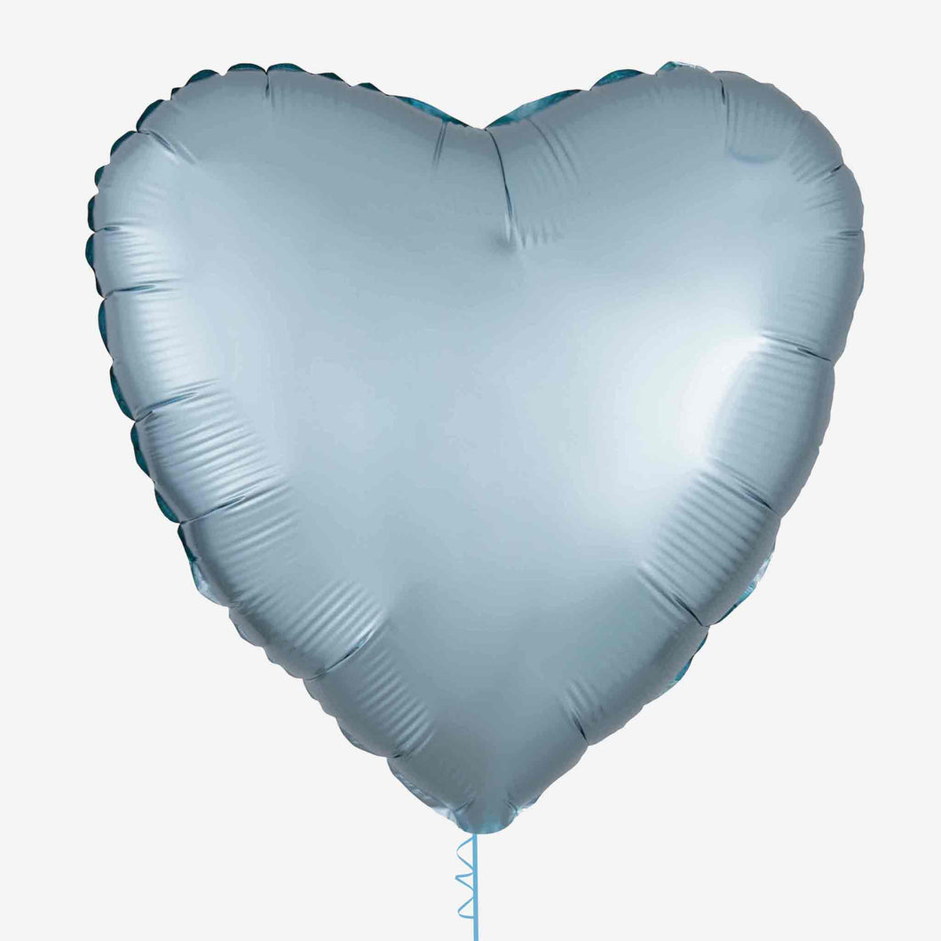 Satin Pastel Blue Heart Foil Balloon
