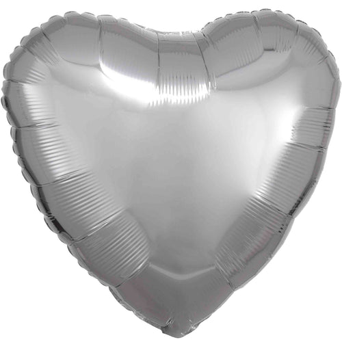 Silver Heart Inflated Foil Balloon