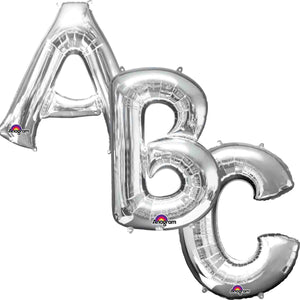 Large Silver Letter Balloons 34"