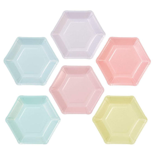 Pastel Hexagonal Party Plates (12 pack)