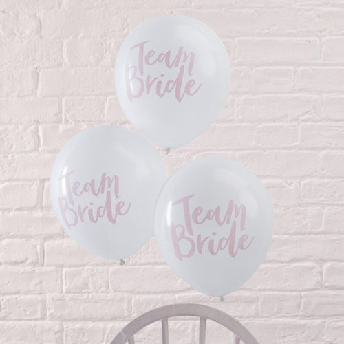 Team Bride Pink & White Hen Party Balloons