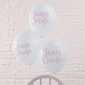 Team Bride Pink & White Hen Party Balloons