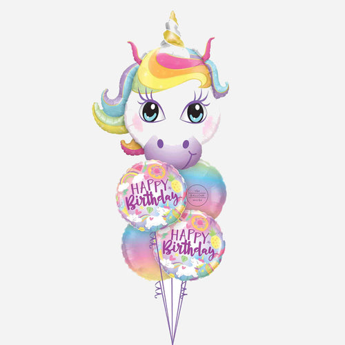 Unicorn Birthday Inflated Balloon Bouquet