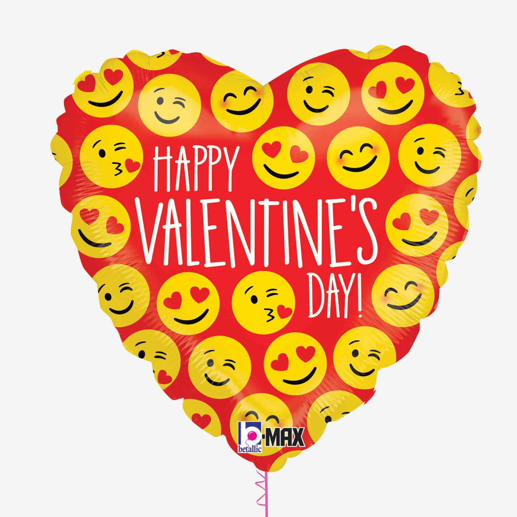 Happy Valentines Emoji Foil Balloon
