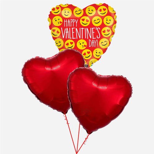 Happy Valentines Emoji Foil Balloon