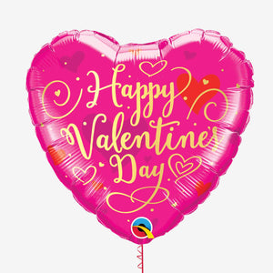 Valentine's Day Gold Script Heart Foil Balloon