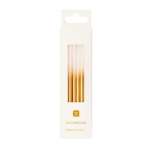 White and Gold Ombre Candles