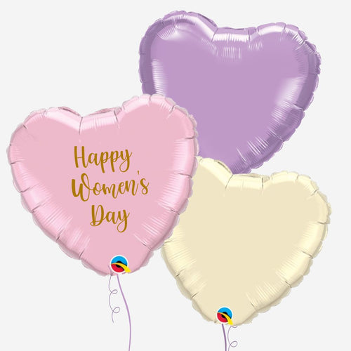 Happy Women's Day Pink Hearts Balloon Bouquet